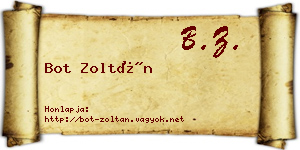 Bot Zoltán névjegykártya