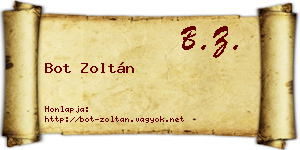 Bot Zoltán névjegykártya